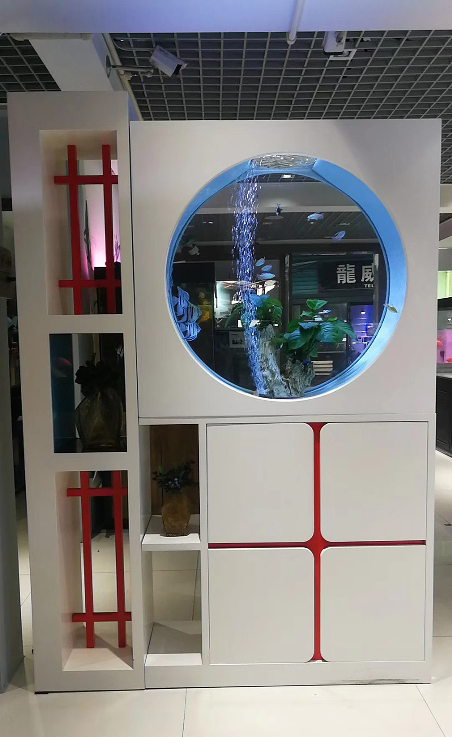 書柜魚缸定做項目——龍威水族